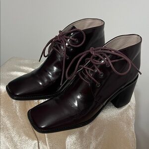 INTENTIONALLY BLANK Dark Burgundy Heeled Boots